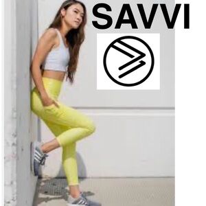 SAVVI GEO SQUAT proof legging athletic Capri women’s size LARGE